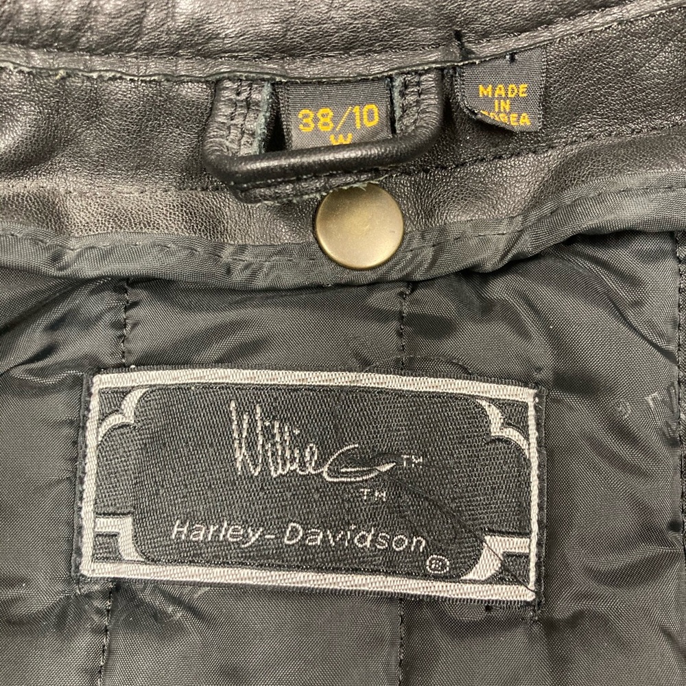 HARLEY-DAVIDSON Willie G Genuine Leather Women’s Black Fringe Jacket Sz Medium - Picture 15 of 16